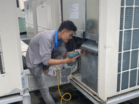 Bảo trì vệ sinh định kỳ hệ điều hòa không khí trung tâm VRF Mitsubishi cho công ty Chia Tải Việt Nam