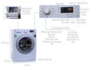 Hướng dẫn sử dụng máy giặt Electrolux  EWF12942 - 9kg